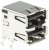 5787745-2, Разъем сдвоенный USB, тип A, розетка USB 2.0, 8 выводов (2 порта), Прямой Угол