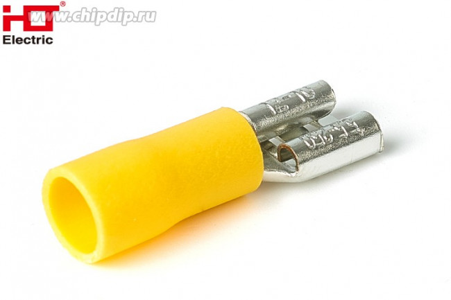 084-03-17, Разъем изолированный Рпи-м 5.5-6-0.8 желтый (уп./100 шт) HLT