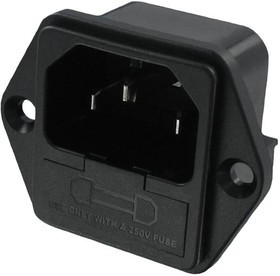 719W-00/02, AC Power Entry Modules AC RECEP WITH DUAL FUSE HOLDER 10A 250V