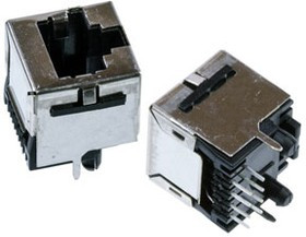 5557730-1, RJ45 гнездо Cat 3 экран, вертикальное 8P8C