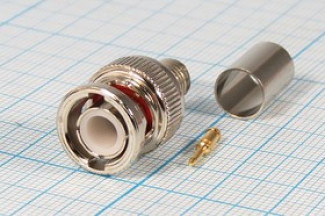 Штекер BNC, на кабель RG6, под обжим; №1264 шт BNC\RG6\\обж\ Штекер BNC, на кабель RG6, под обжим; №1264 шт BNC\RG6\\обж\