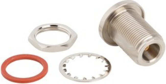 242125-10-EE, N-TYPE TO SMA JACK ADAPTER 50 OHM STRAIGHT BULKHEAD REAR MOUNT IP68 EXTREME EXPOSURE 52AK7781