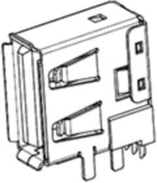 67329-8040, USB Connectors USB A UPRIGHT CONN FLANGEOUT W/FORK