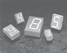 HDSP-A103, 7-сегментный светодиодный дисплей, Красный, 20 мА, 1.8 В, 3.6 мкд, 1, 7.6 мм