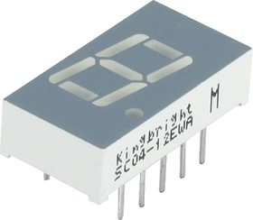 SC04-12EWA, Индикатор 10.16мм, 7х1 красный ОК, 8мКд