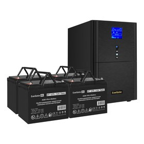 EX296869RUS, Комплект ИБП EX295990RUS + батарея 75Aч EX282983RUS 4шт (инвертор, синус, для котла) ExeGate SineTower SZ-3000.LCD.AVR.3SH.1C13