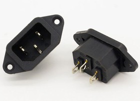 IEC 320 C14 разъем питания "штекер", на корпус