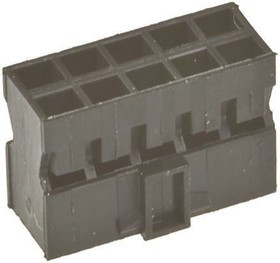 90311-006LF, Conn Housing RCP 6 POS 2mm Crimp ST Cable Mount Black Minitek® Bag