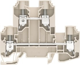 1186740000, W Series Dark Beige Double Level Terminal Block, Double-Level, Screw Termination