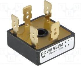 PSD25T/12, Диодный мост: трехфазный, Urmax: 1200В, If: 25А, Ifsm: 380А, THT