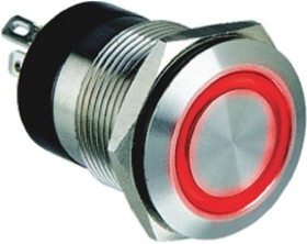 MPI002/28/RD/24, Pushbutton Switches Stainles Steel Vandl Resistant Switch