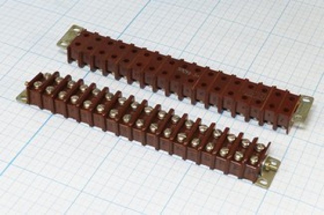 Клеммная плата 180x16x25,8, контакты 34C, монтаж винт, 4 отверстия, 3ПС19-34