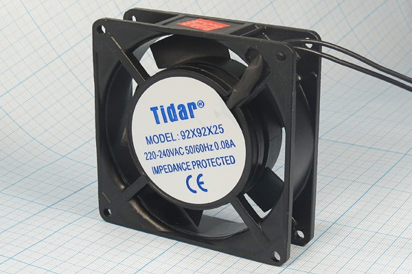 Вентилятор переменного тока; №ВН389S вент 92x92x25\220В\0,08А\2L\ ПС\RQA9225HSL\(TIDAR) Вентилятор переменного тока; №ВН389S вент 92x92x25\220В\0,08А\2L\ ПС\RQA9225HSL\(TIDAR)