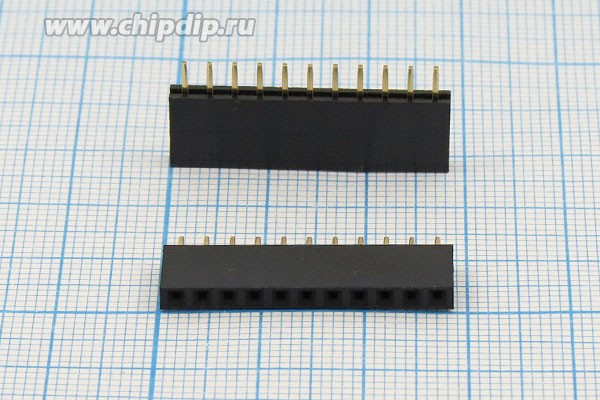 Разъем PBS-1x11 розетка, шаг P2.54, контакты 11P, h-8.4, монтаж на плату