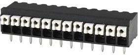 TBLH10-350-12BK, Fixed Terminal Blocks Terminal block, screwless, High Temp, 3.5, Horizontal, 12, Black w Gray Button