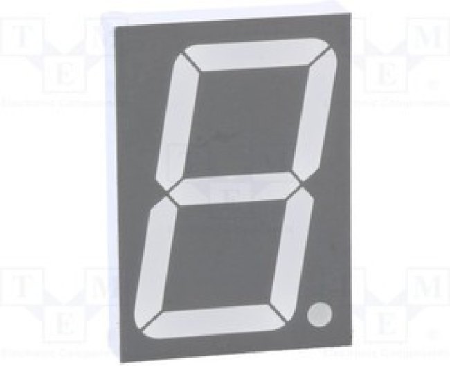 KW1-1501ASA, Дисплей: LED, 7-сегментный, 38,1мм, 1,5", II.зн: 1, красный, анод