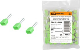 Наконечник штыревой втулочный изолированный (двойной) НШвИ (2) 1,0х8 (100 шт) TDM