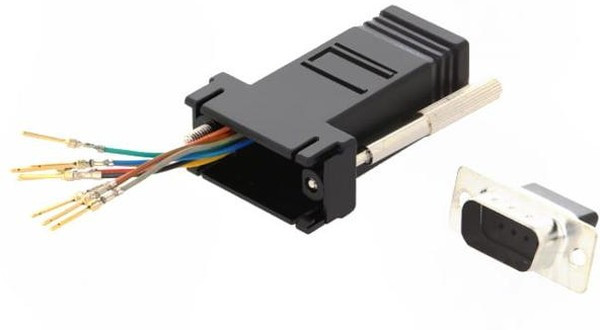 DA09-PMJ8-K-RC, Переходник: адаптер; гнездо RJ45,D-Sub 9pin "папа"