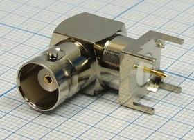 Разъем BNC розетка, 1P4C, на плату, h22.8mP11x11, угловой Разъем BNC розетка, 1P4C, на плату, h22.8mP11x11, угловой