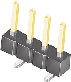 TSM-104-02-L-SV, TSM Series Straight Surface Mount Pin Header, 4 Contact(s), 2.54mm Pitch, 1 Row(s), Unshrouded