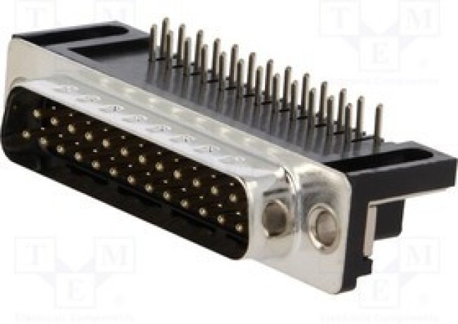 MHDD25M-T-B-SRBM, Разъем D-Sub; PIN: 25; гнездо; "папа"; на PCB; угл