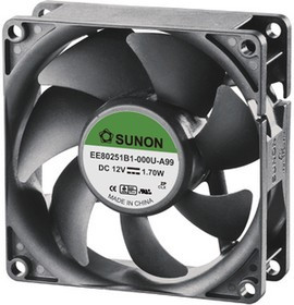 EE80251B1-000U-A99, Axial Fan DC 80x80x25mm 12V 70m³/h EE80251B1-000U-A99, Axial Fan DC 80x80x25mm 12V 70m³/h