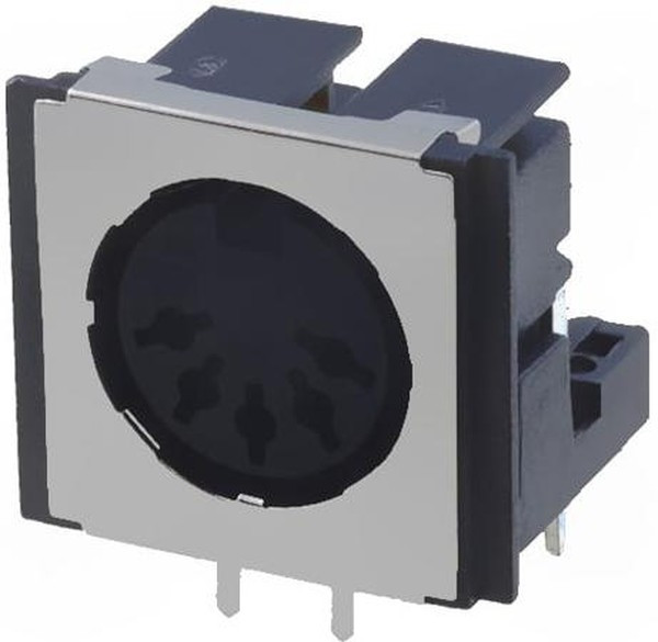 FM6725, Гнездо, DIN, "мама", экранированный, PIN: 5, Конф: 180°, угловой 90°