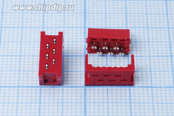 Разъем (Micro Match) MM- 6M вилка, шаг P1.27, контакты 6P, на кабель/на шлейф, MM- 6M
