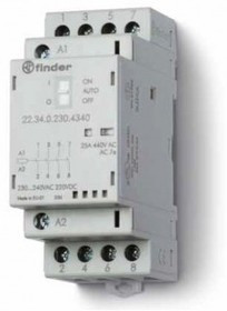 22.34.0.024.4720, 22 Series Series Contactor, 24 V ac/dc Coil, 4-Pole, 25 A