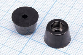 RL-SR-14x11x9, Ножка приборная коническая, армированная шайбой, ø14мм, высота 9мм; №15714 ножка прибор 14x9\h- 4,5/отв 3,0\резин\конус\