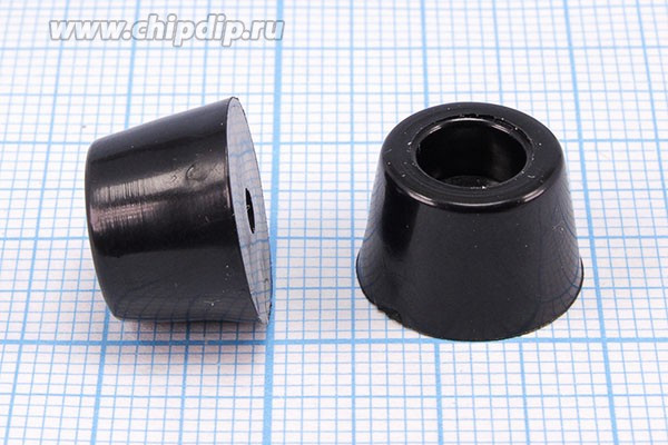 RL-SR-14x11x9, Ножка приборная коническая, армированная шайбой, ø14мм, высота 9мм; №15714 ножка прибор 14x9\h- 4,5/отв 3,0\резин\конус\