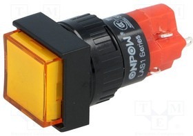 V16F-11Z-O, Переключатель: кнопочный, Пол: 2, SPDT, 3A/250ВAC, 2A/24ВDC, ON-ON