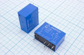 Реле 12В, SMI-S-212L, 2x5A,250V; №7630 реле 12В\SMI-S-212L\2x5A,250V