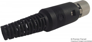 PS000054, Разъем DIN Аудио / Видео, 6 контакт(-ов), Штекер, Монтаж на Кабель, Пайка, Корпус из Металла