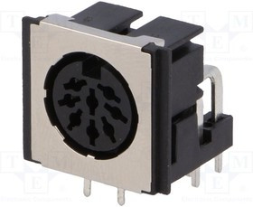 FM6728, Гнездо, DIN, "мама", экранированный, PIN: 8, Конф: 270°, угловой 90°