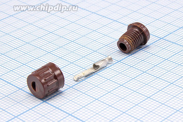 Клемма приборная 1,2, разъём, коричневая, 8,0x17,5, карб, ГИ-1,2; №759 gr клемма приб 1,2\разъём\кор\ 8,0x17,5\карб\\ГИ-1,2