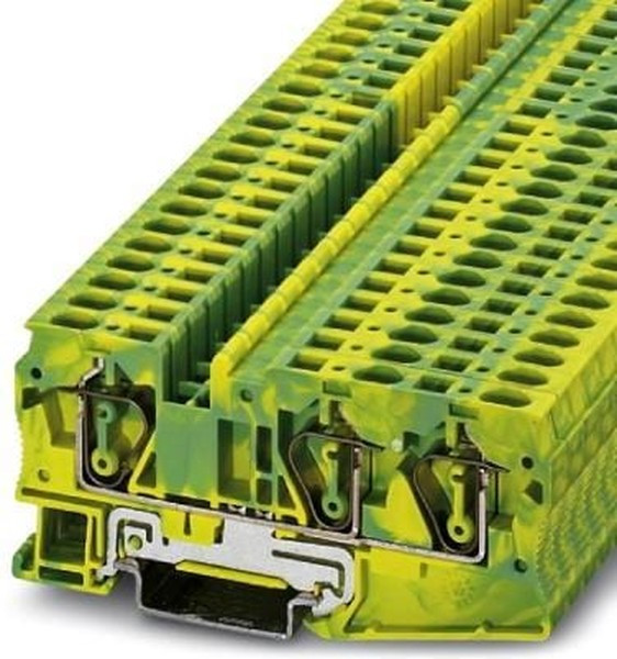 3036482, ST 6-TWIN-PE Series Green/Yellow Earth Terminal Block, Single-Level, Spring Clamp Termination 3036482, ST 6-TWIN-PE Series Green/Yellow Earth Terminal Block, Single-Level, Spring Clamp Termination