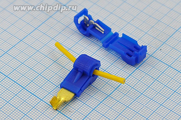 Клемма соединительная кабельная, зажим 1C-розетка 6,3, 1-2,5мм2, синий