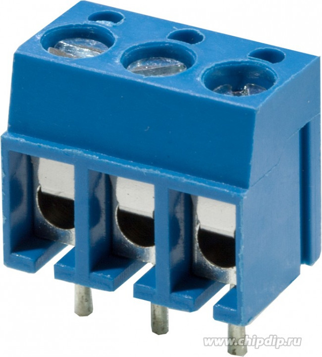 300-031-12, Клеммник винтовой, 3-контактный, 5мм, прямой