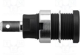 SEB7077NI-SW, Гнездо, "банан" 4мм, 24А, черный, никелированные, 33мм