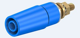 23.3050-23, Blue Female Banana Socket, 4 mm Connector, Bolt Termination, 32A, 600V, Gold Plating