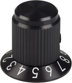 SC-50-4-5, Control Knob, Numeral Scale/Round/Skirt Black