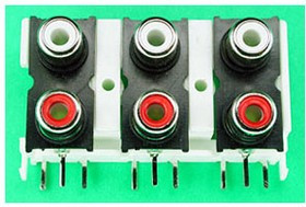 MJ-521, гнездо RCA на плату 6 контактов (DTR-0206V)