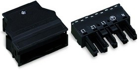 770-105, 5-полюсн. розетка, с кожухом, черная