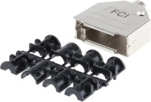 8655MH1501BKLF, 8655MH Series Die Cast Zinc D Sub Backshell, 15 Way, Strain Relief 8655MH1501BKLF, 8655MH Series Die Cast Zinc D Sub Backshell, 15 Way, Strain Relief