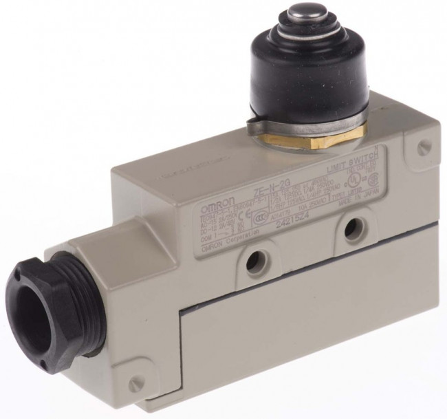 ZE-N-2G, Plunger Limit Switch, NO/NC, IP65, SPDT, 480V ac Max, 15A Max