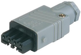 6961, Прямоугольный разъем питания, 4 контакт(-ов), ST, Монтаж на Кабель, Винт, Гнездо