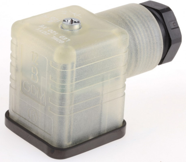 933738212 + 931731002, GDML 2P+E DIN 43650 A, Female Solenoid Valve Connector, with Indicator Light, 110 V Voltage 933738212 + 931731002, GDML 2P+E DIN 43650 A, Female Solenoid Valve Connector, with Indicator Light, 110 V Voltage