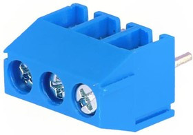 TB-3.5-P-3P/BL, Зажимная рейка для печатных плат, угловой 90°, 3,5мм, на PCB TB-3.5-P-3P/BL, Зажимная рейка для печатных плат, угловой 90°, 3,5мм, на PCB