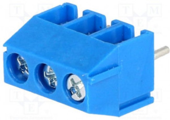TB-3.5-P-3P/BL, Зажимная рейка для печатных плат, угловой 90°, 3,5мм, на PCB TB-3.5-P-3P/BL, Зажимная рейка для печатных плат, угловой 90°, 3,5мм, на PCB